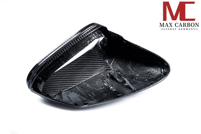 MAX CARBON Performance genuine dry carbon replacement mirror caps for Porsche 911 992 Taycan