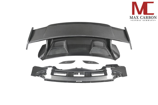 MAX CARBON DRY Carbon rear wing spoiler including seat plates suitable for Porsche 911 991 
