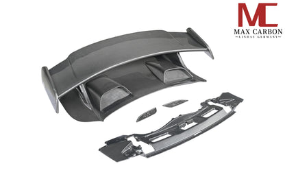 MAX CARBON DRY Carbon rear wing spoiler including seat plates suitable for Porsche 911 991 