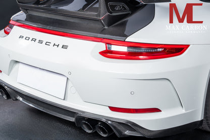 MAX CARBON DRY Carbon rear wing spoiler including seat plates suitable for Porsche 911 991 