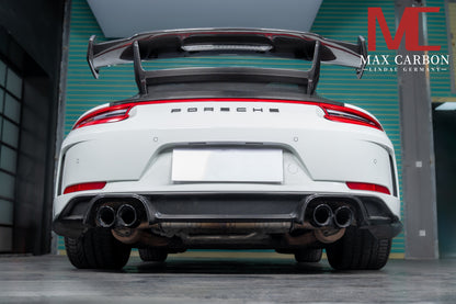 MAX CARBON DRY Carbon rear wing spoiler including seat plates suitable for Porsche 911 991 