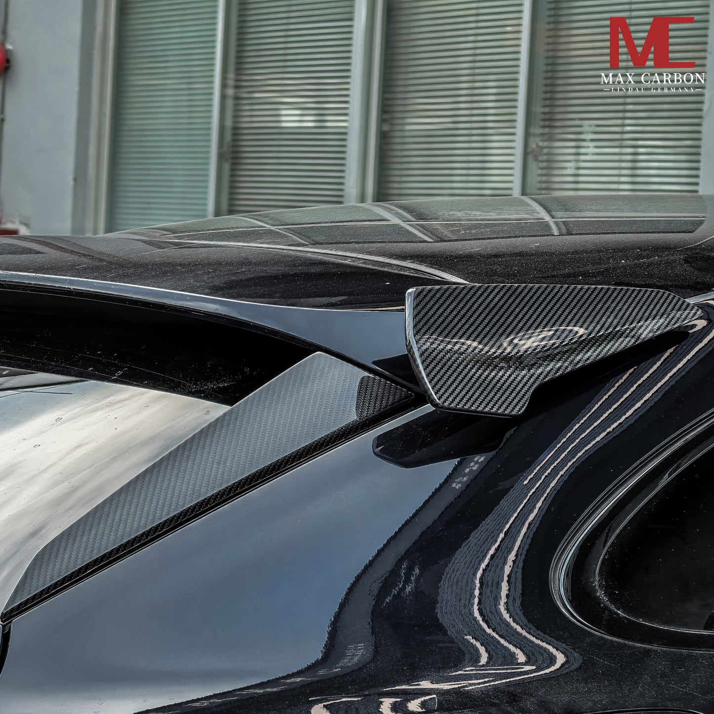 MAX CARBON DRY Carbon roof spoiler window covers for Porsche Cayenne Coupé 9YA