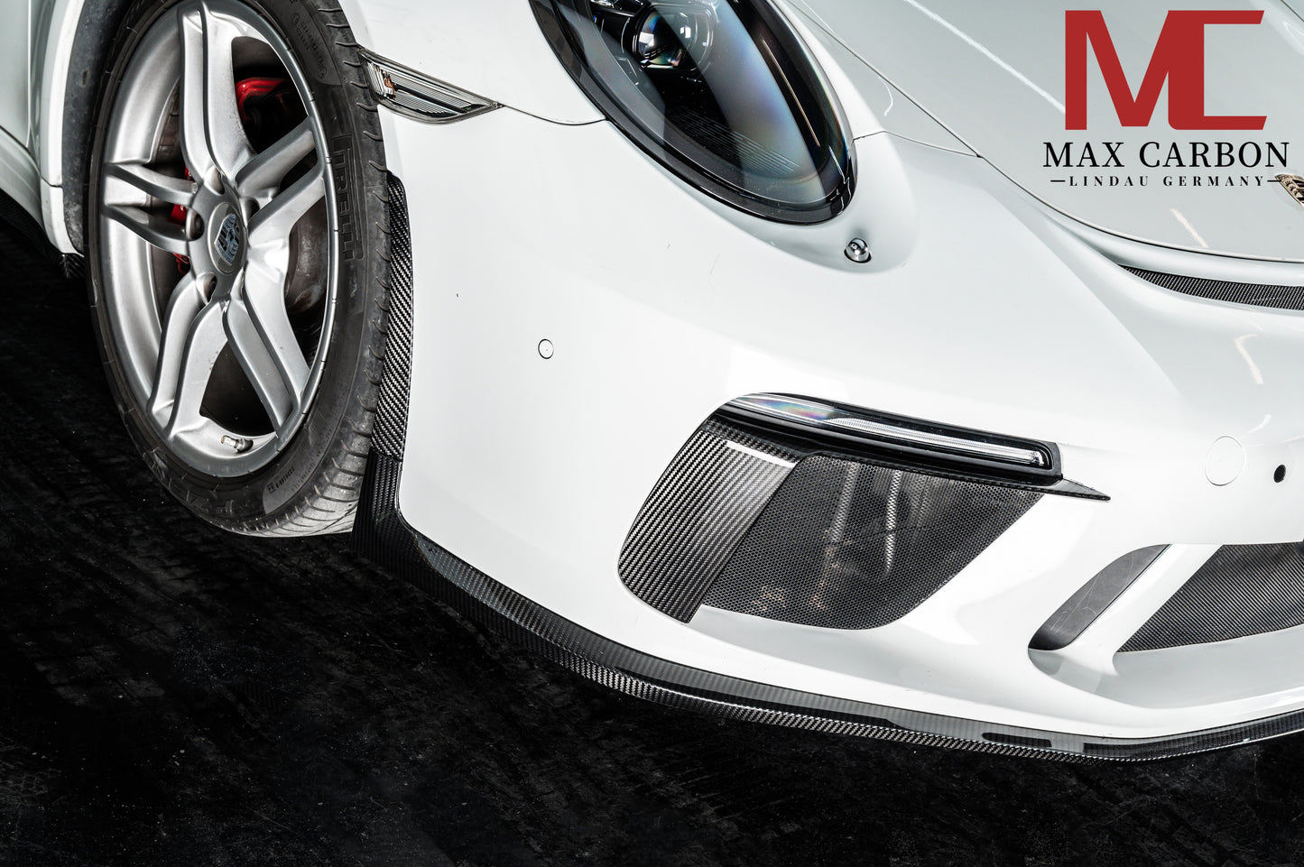 MAX CARBON Front Bumper LED Cover Replacement fits for Porsche 911 991.2 GT3 GT3RS