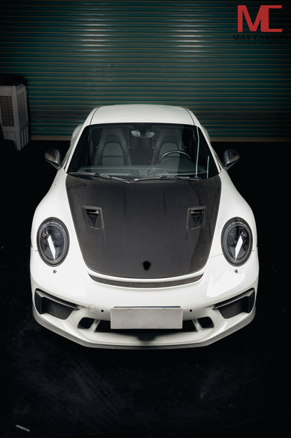 MAX CARBON DRY Carbon bonnet hood suitable for Porsche 911 991 GT3 718 