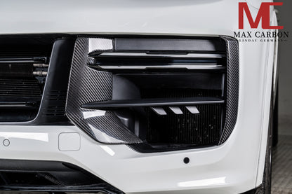 MAX CARBON DRY CARBON Front Bumper Covers Small Air Intake Covers for Porsche Cayenne 9YA 9Y0 Facelift Turbo, Turbo S, Turbo GT 