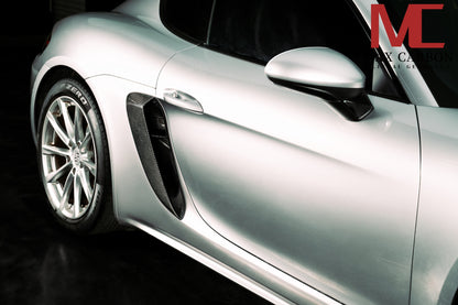 MAX CARBON DRY Carbon air intakes side replacement suitable for Porsche 718 982 Cayman Boxster 
