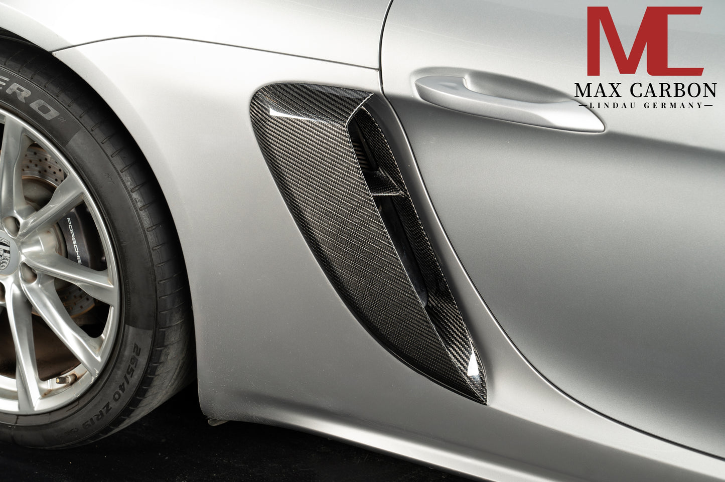 MAX CARBON DRY Carbon air intakes side replacement suitable for Porsche 718 982 Cayman Boxster 