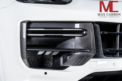MAX CARBON DRY CARBON Front Bumper Covers Small Air Intake Covers for Porsche Cayenne 9YA 9Y0 Facelift Turbo, Turbo S, Turbo GT 