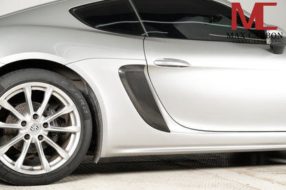 MAX CARBON DRY Carbon air intakes side replacement suitable for Porsche 718 982 Cayman Boxster 