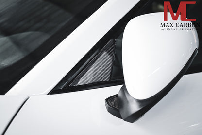 MAX CARBON Dry Carbon Performance Window Corner A Pillar Replacement for Porsche 911 991 981 982 Cayman Boxster 