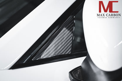 MAX CARBON Dry Carbon Performance Window Corner A Pillar Replacement for Porsche 911 991 981 982 Cayman Boxster 