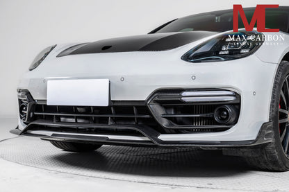 MAX CARBON DRY CARBON front lip corner LED covers replacement suitable for Porsche Panamera 971