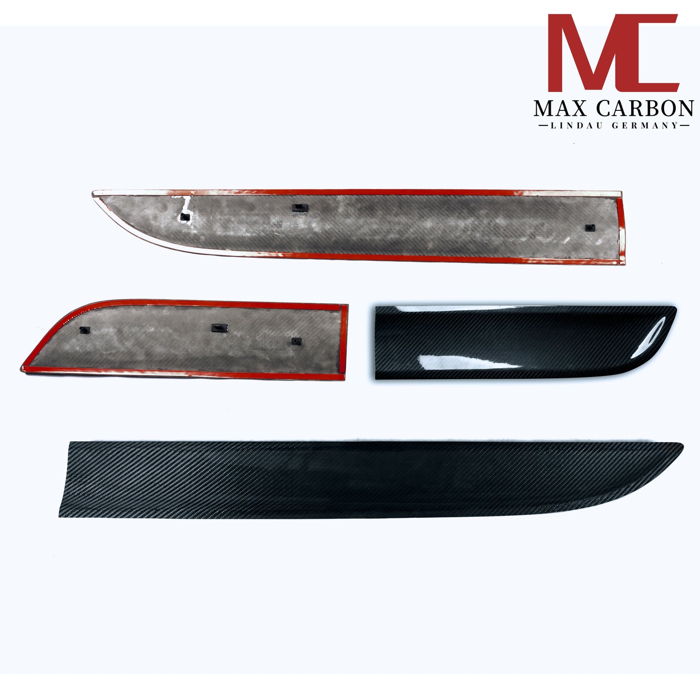 MAX CARBON Dry Carbon Door Trims Side Skirts Replacement for Porsche Macan 95B S GTS Turbo GT OEM Design 