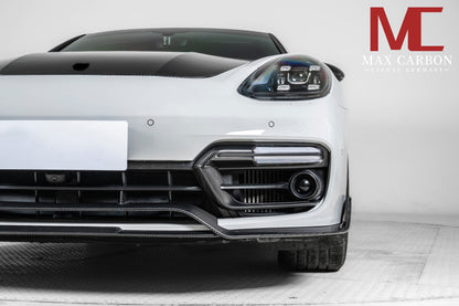 MAX CARBON DRY CARBON front lip corner LED covers replacement suitable for Porsche Panamera 971
