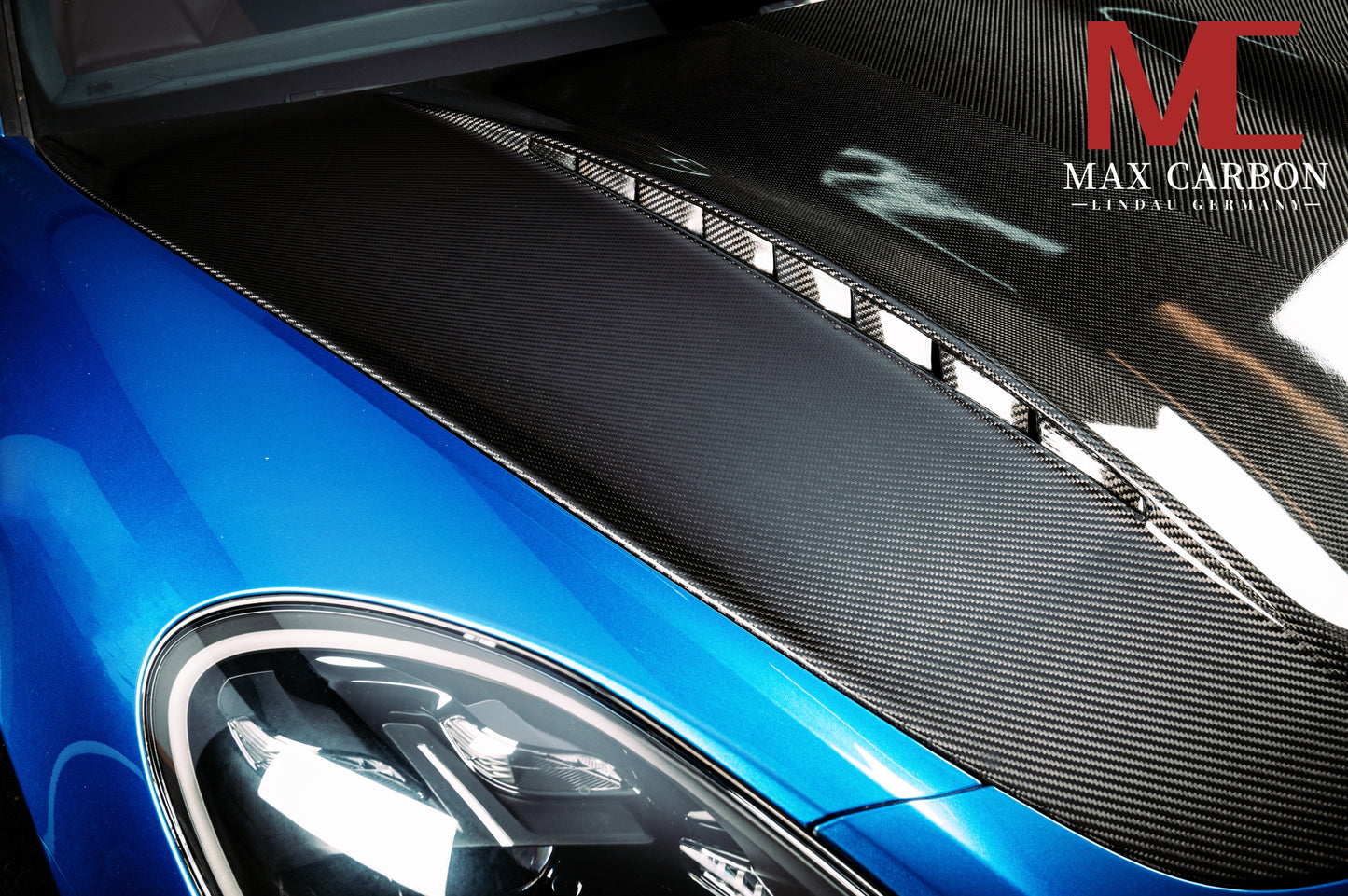 MAX CARBON DRY Carbon Hood Sport Look suitable for Porsche Panamera 971 