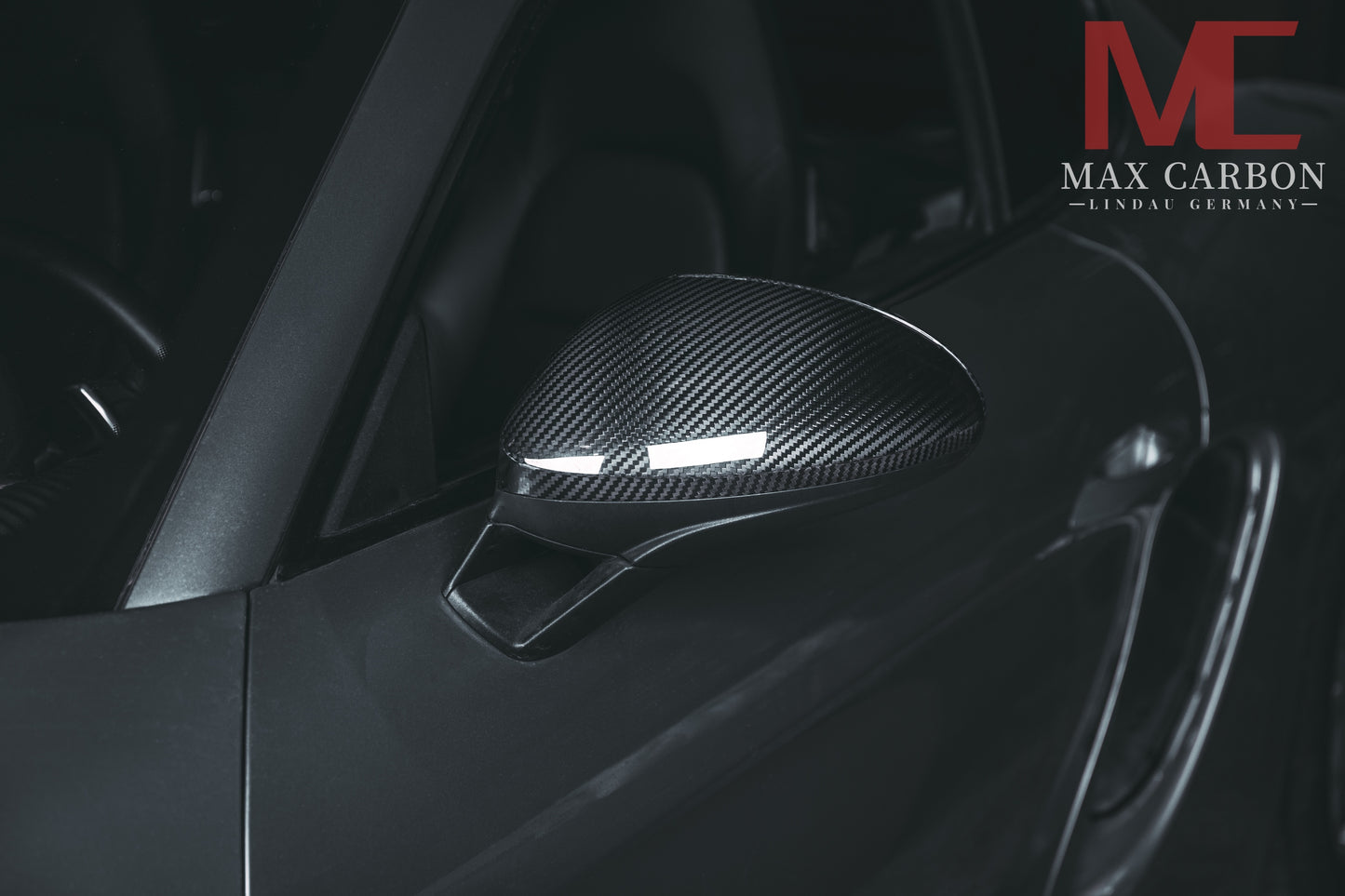 MAX CARBON Performance real dry carbon replacement mirror caps for Porsche 718 982 Boxster Cayman