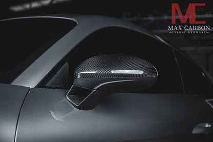 MAX CARBON Performance real dry carbon replacement mirror caps for Porsche 718 982 Boxster Cayman