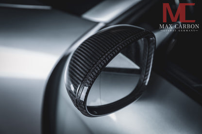 MAX CARBON Performance real dry carbon replacement mirror caps for Porsche 718 982 Boxster Cayman