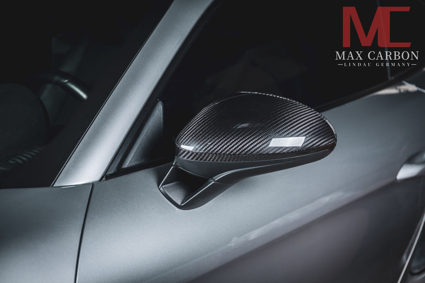 MAX CARBON Performance real dry carbon replacement mirror caps for Porsche 718 982 Boxster Cayman