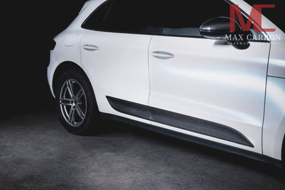 MAX CARBON Dry Carbon Door Trims Side Skirts Replacement for Porsche Macan 95B S GTS Turbo GT OEM Design 