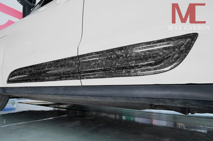 MAX CARBON Dry Carbon Door Strips Side Skirts Replacement for Porsche Macan 95B 95B.2 S Turbo GTS Model from 2018 to 2021 including 3 years warranty 