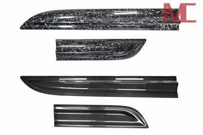 MAX CARBON Dry Carbon Door Strips Side Skirts Replacement for Porsche Macan 95B 95B.2 S Turbo GTS Model from 2018 to 2021 including 3 years warranty 