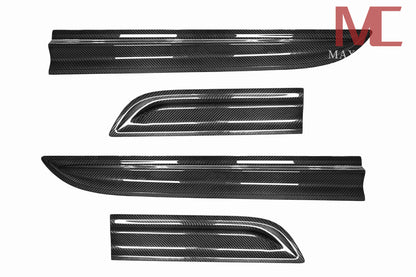 MAX CARBON Dry Carbon Door Strips Side Skirts Replacement for Porsche Macan 95B 95B.2 S Turbo GTS Model from 2018 to 2021 including 3 years warranty 
