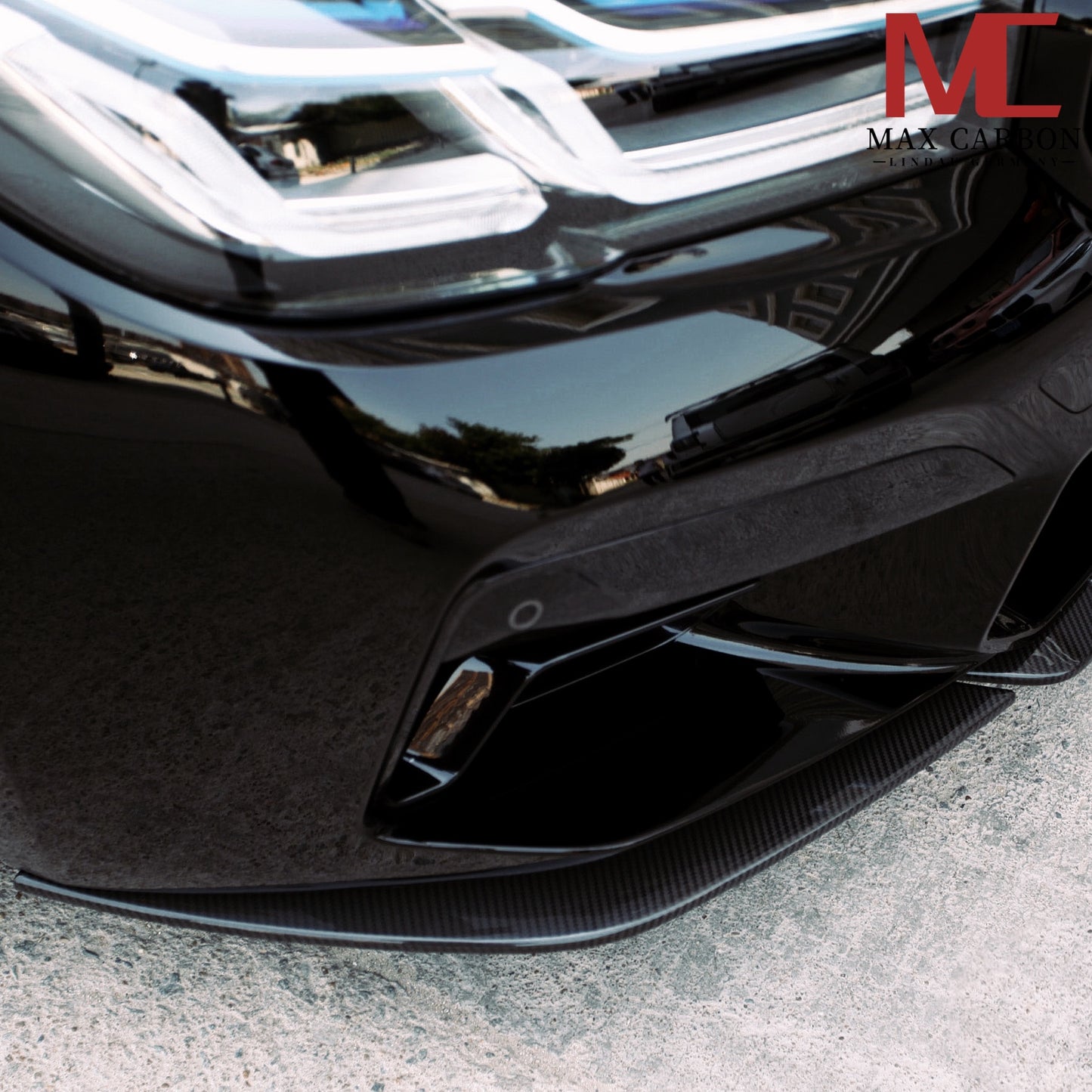 MAX CARBON Dry Carbon sporty large front lip front spoiler suitable for BMW M5 F90 LCI