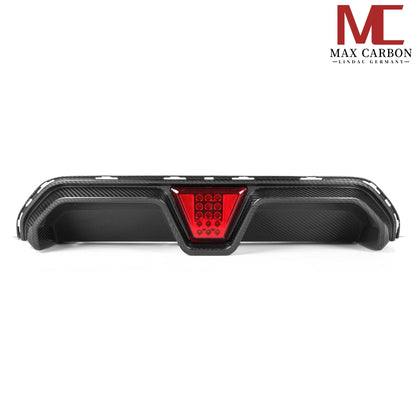 MAX CARBON Dry Carbon Diffuser Rear Diffuser suitable for BMW M5 F90 incl. LCI and CS with LED 