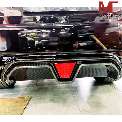 MAX CARBON Dry Carbon Diffuser Rear Diffuser suitable for BMW M5 F90 incl. LCI and CS with LED 